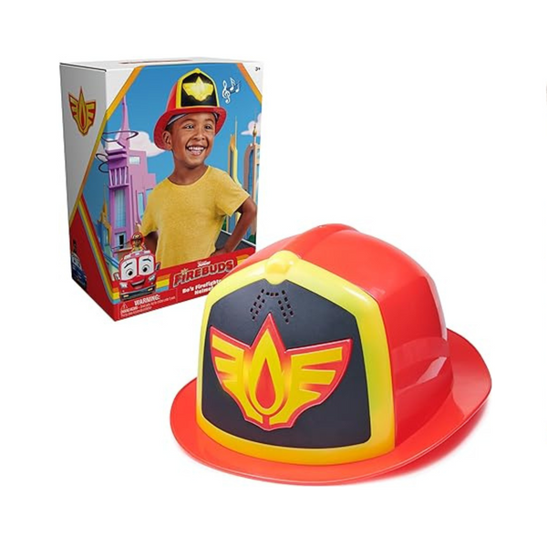 Gorro de bombero Disney Junior Firebuds con luces y sonidos, disfraz de juego de simulación para niños