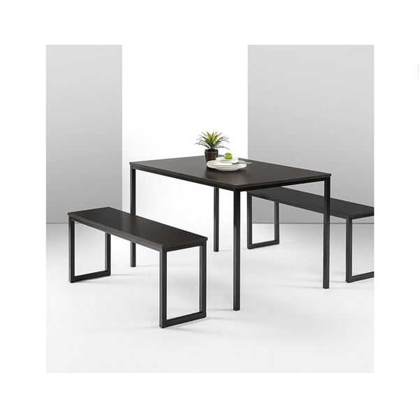 Mesa de comedor ZINUS Louis Modern Studio Collection Soho con dos bancos (juego de 3 piezas)