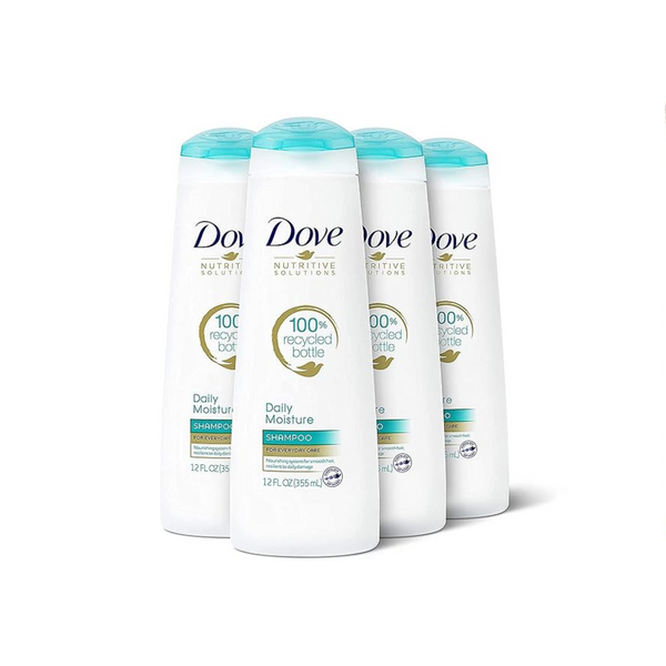 Bottles of Dove Nutritive Solutions Moisturizing Shampoo Daily Moisture (12 oz Bottles)