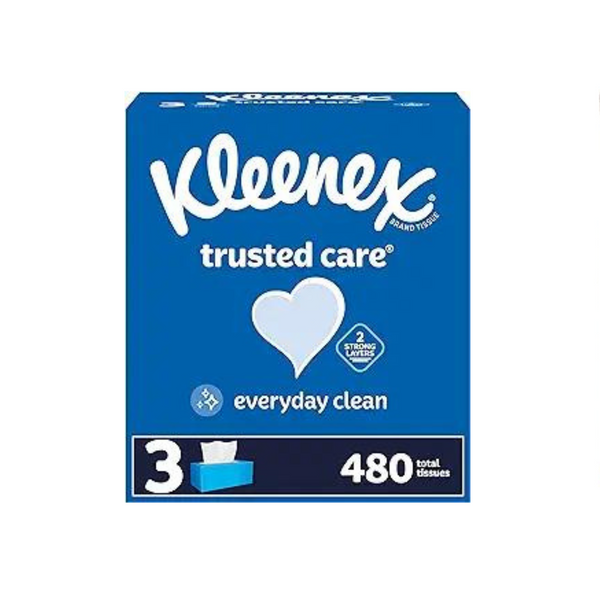 3 cajas de pañuelos faciales Kleenex Trusted Care