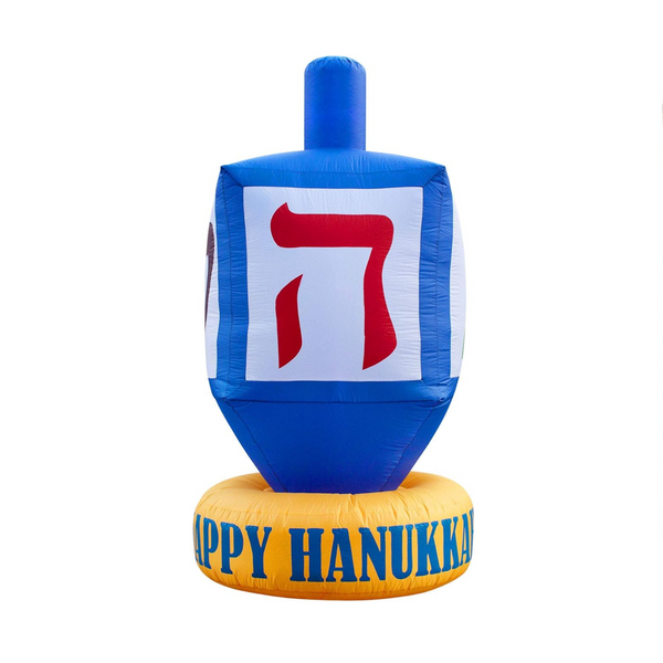 Decoración inflable Hanukkah Dreidel de 8 pies y potente ventilador incorporado