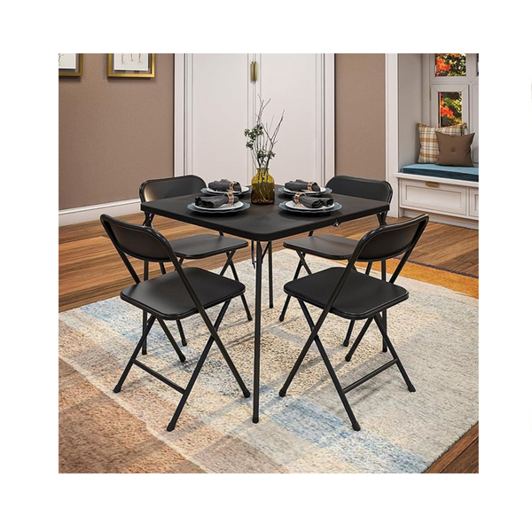 Juego de comedor con silla y mesa plegable de resina sólida para interiores y exteriores COSCO