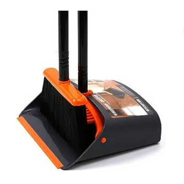 Upright Stand Up Broom & Dustpan Set with Scraper/Comb