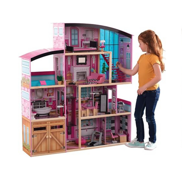 KidKraft Wooden Dollhouse Shimmer Mansion for 12″ Dolls