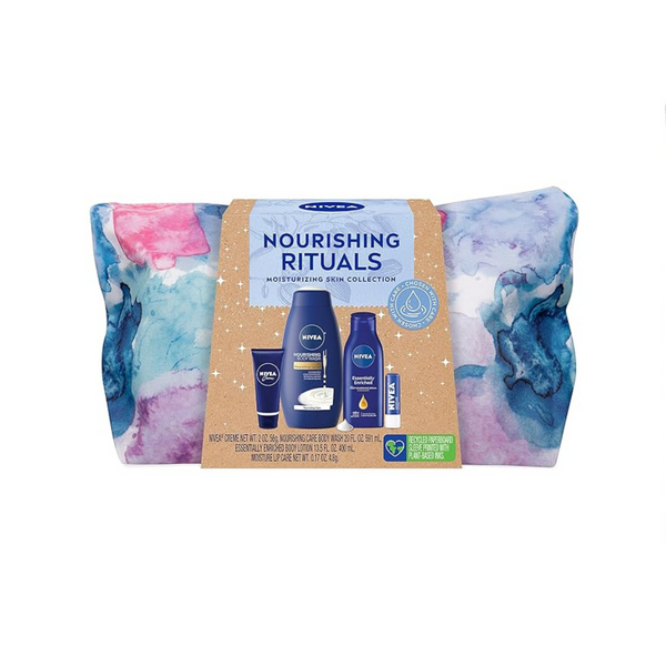 NIVEA Skin Care Set For Her, gel de baño nutritivo, loción corporal hidratante