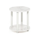 Furinno Turn-N-Tube 2-Tier Round Wooden End Table