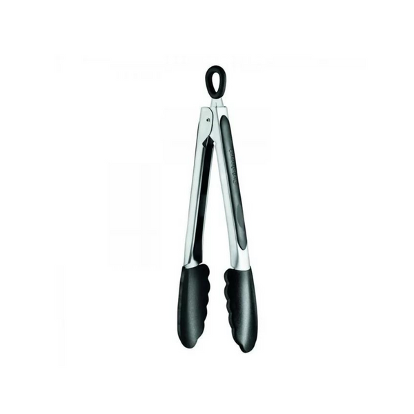 9" Cuisinart Stainless Steel Silicone-Tipped Kitchen Tongs (Black)