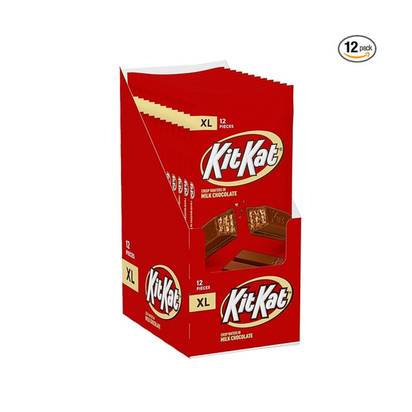 Paquete de 12 barras de caramelo tipo oblea XL de chocolate con leche Kit Kat de 4.5 onzas