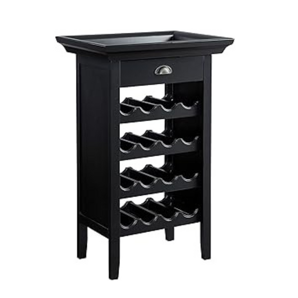 Gabinete para vinos Powell Black con Merlot Rub