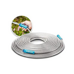 Aqua Joe 1/2-Inch Heavy-Duty Puncture Proof Kink-Free Spiral Constructed 304-Stainless Steel Metal Garden Hose (75-Foot)