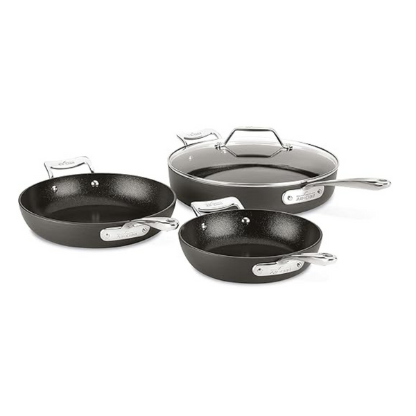 All-Clad Essentials Hard Anodized Nonstick Sauce Pan Set