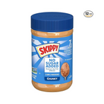 12 Jars of SKIPPY Peanut Butter Spread No Sugar Added, Chunky (16 Ounce)