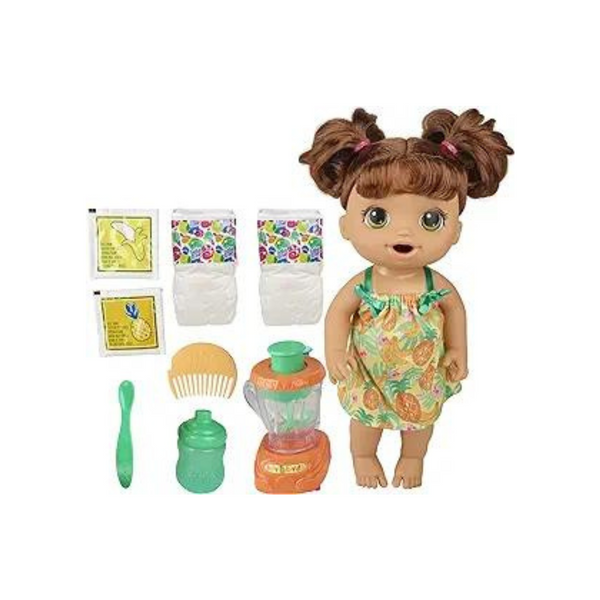 Baby Alive Magical Mixer Baby Doll Tropical Treat con accesorios para licuadora, bebidas, mojadas y comidas