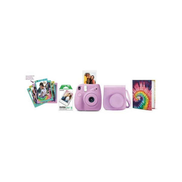 Paquete Fujifilm Instax Mini 7+ (paquete de 10 películas, álbum, estuche para cámara, pegatinas)