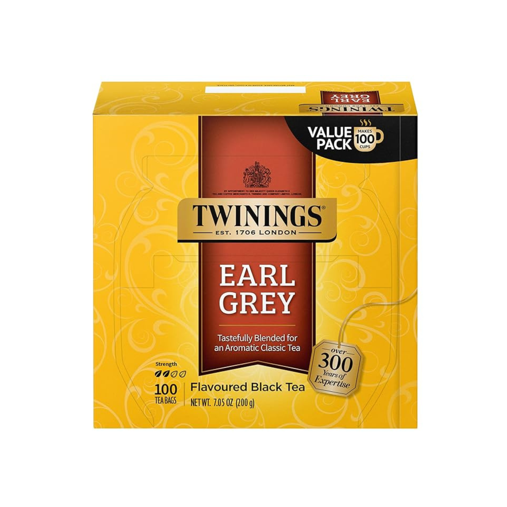 100-Ct Twinings Earl Grey, Irish Breakfast, Lady Gray Black Tea or Pur