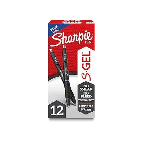 SHARPIE S-Gel, Gel Pens, Medium Point (0.7mm), Blue Ink Gel Pen, 12 Count