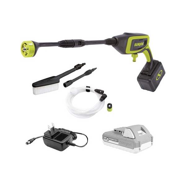 Kit de limpiador eléctrico inalámbrico Sun Joe de 24 V, accesorios, batería de 2,0 Ah y carga