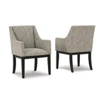 2 Count Burkhaus Traditional Dining Upholstered Arm Chair