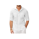 Men's Cotton Linen Shirt Long Sleeve