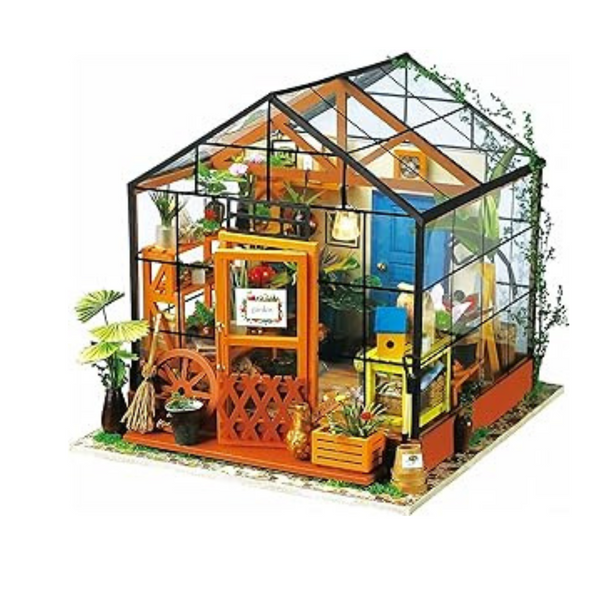 Robotime Diy Dollhouse Wooden Miniature Furniture Kit Mini Green House