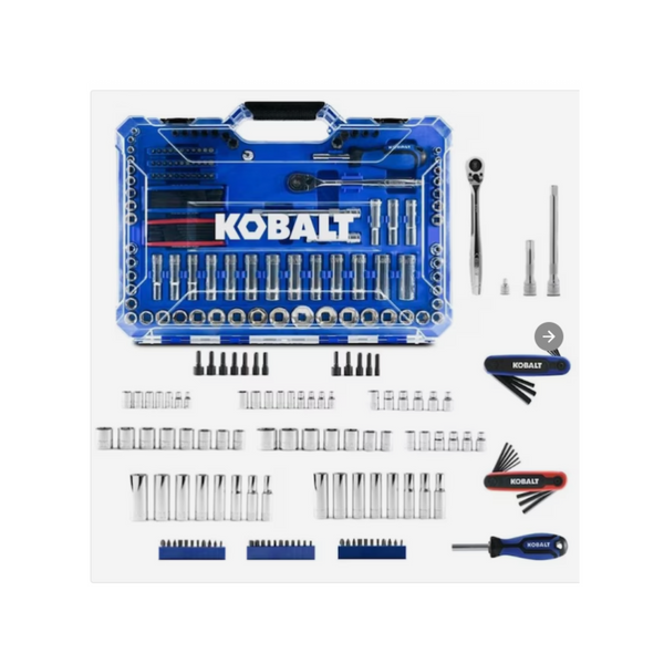 Kobalt 126-Piece Standard (SAE) and Metric Polished Chrome Mechanics Tool Set