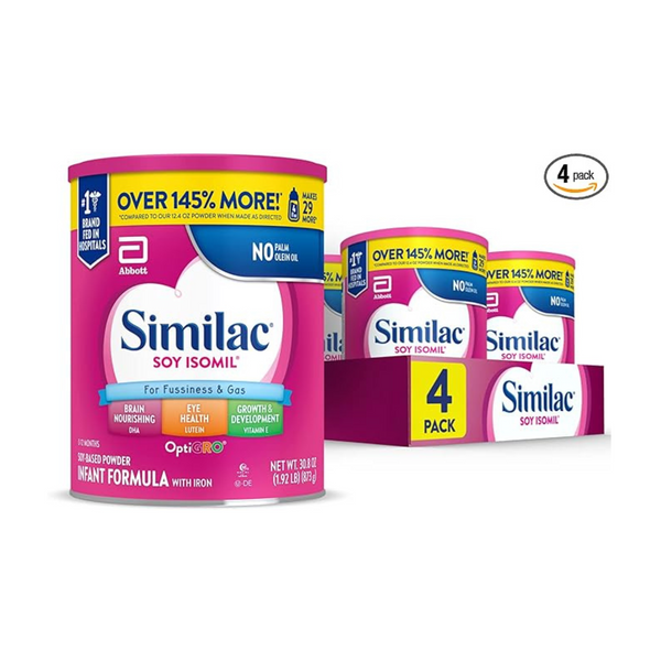 Pack of 4 Similac Soy Isomil Infant Formula