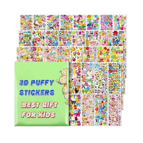 sinceroduct 3200+ 3D Puffy Stickers, 64 Different Sheets