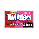 Twizzlers Pull 'N' Peel Bolsa grande de regaliz con sabor a cereza, 28 oz