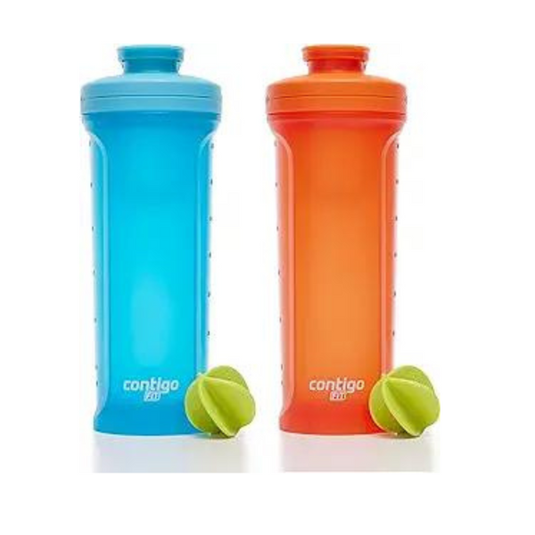 Botellas mezcladoras Contigo Fit Shake &amp; Go 2.0 con tapa a prueba de fugas, botella de agua para gimnasio de 28 oz