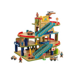 KidKraft Wash N Go Wooden Car Garage Playset with 19-Piece Accessory Set