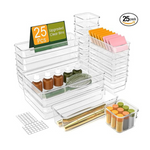 25PCS Extra Sturdy Clear Plastic Drawer Organizer Trays