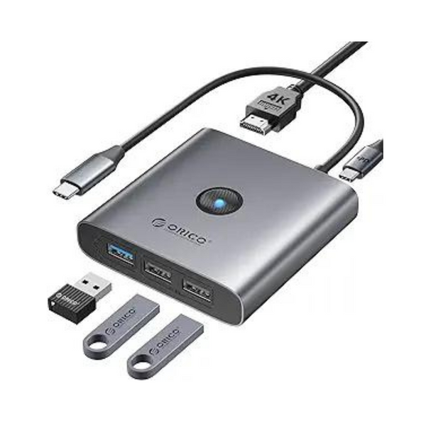 Estación de acoplamiento ORICO 5 en 1 USB C con HDMI 4K