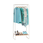 Metal Garment Rack with Wood Shelf