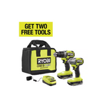 Ryobi ONE+ HP 18V Brushless 1/2" Drill/Driver/Impact Driver Kit + 2 Bonus Tools