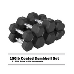 Cap Rubber Hex 150 lb Dumbbell Set