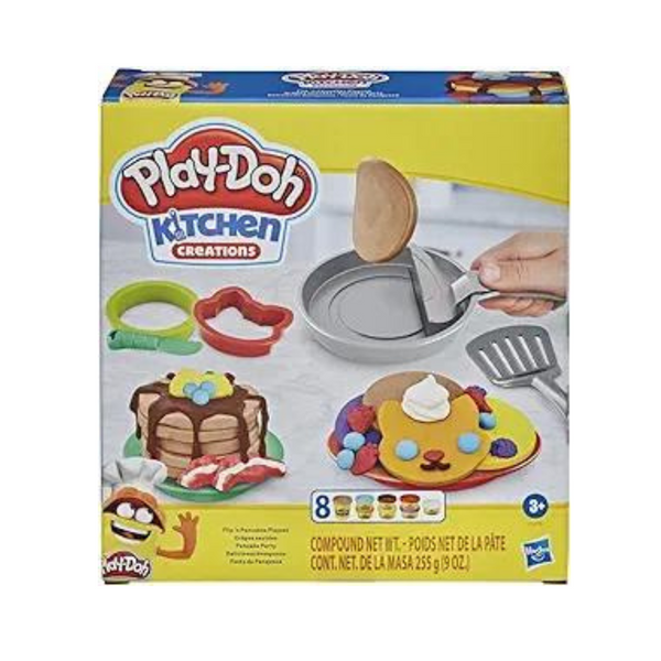 Play-Doh Kitchen Creations Juego Flip 'n Pancakes con 14 accesorios de cocina de juego