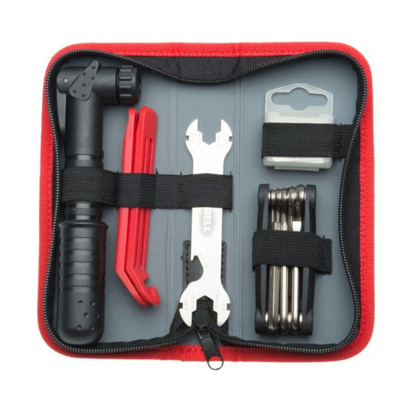 Kit de herramientas para bicicleta Bell Roadside 900 de 21 piezas con minibomba y estuche