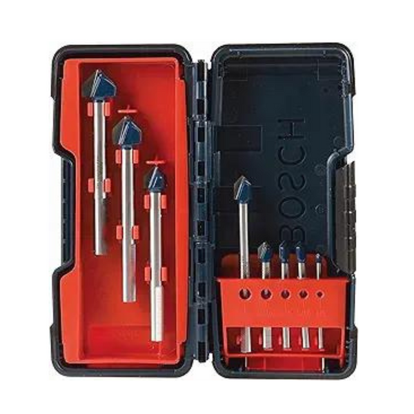 Bosch GT3000 8-Piece Glass and Tile Carbide Hammer Drill Bits Assorted Set