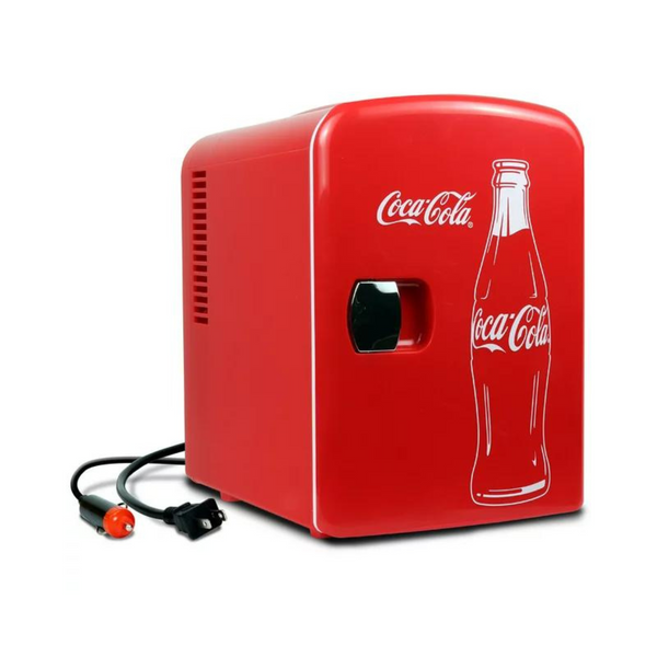 Mini refrigerador Coca-Cola Classic de 4 litros, refrigerador portátil para 6 latas