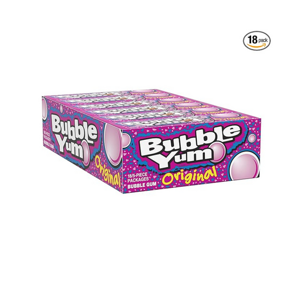 18-Pack 5-Piece Bubble Yum Bubble Gum (Original)