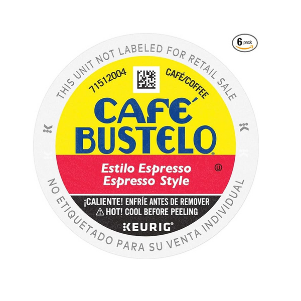 Cápsulas Keurig K-Cup de café tostado oscuro estilo Café Bustelo Espresso de 72 unidades