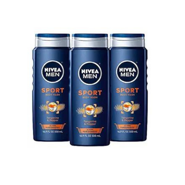 3-Pack 16.9-Oz Nivea Men Sport Body Washes (Tangerine and Pepper)