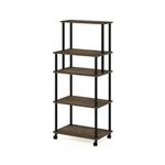 Furinno Turn-N-Tube 5-Tier Toolless Kitchen Storage Cart with Lockable Wheels