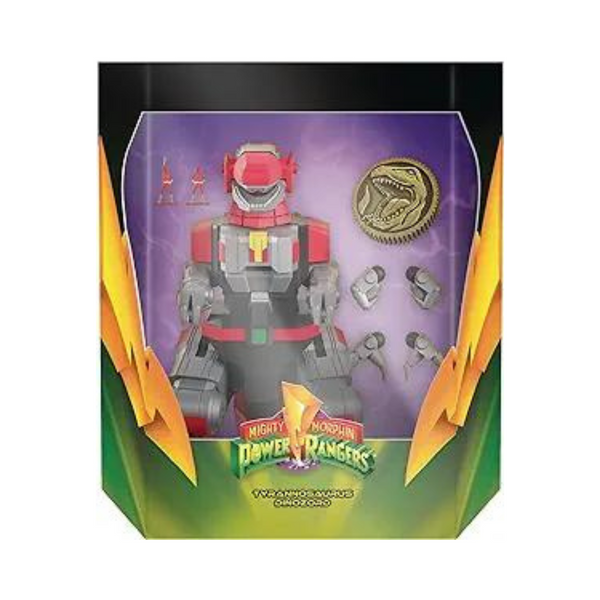 ¡Super7 Ultimates de 8"! Figura Mighty Morphin Power Rangers Tyrannosaurus Dinozord