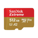 Tarjeta de memoria SanDisk Extreme microSdxc Uhs-I de 512 GB con adaptador