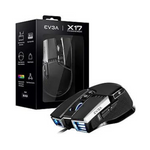 Ratón óptico para juegos con cable Evga X17, 16000 ppp, 10 botones (negro)