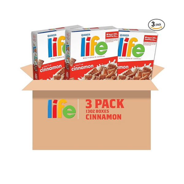 Life Breakfast Cereal, Cinnamon, 13 Oz Boxes (Pack of 3)