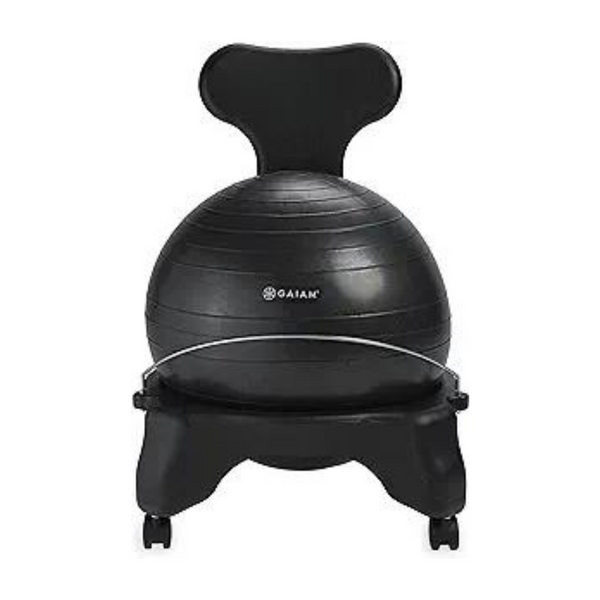 Silla Gaiam Classic Balance Ball con base y ruedas giratorias (negro)