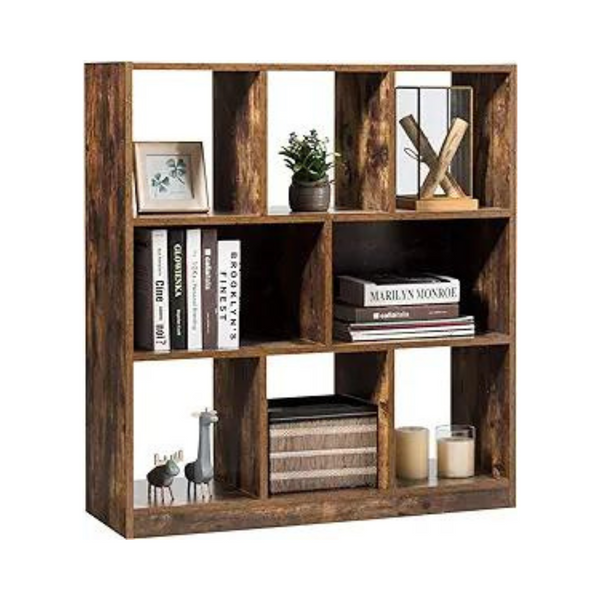 LibreríaEstantería industrial independiente de madera de 8 cubos Tangkula