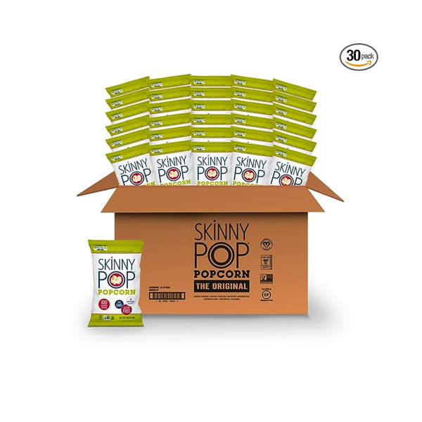 SkinnyPop Original Popcorn, Individual Snack Size Bags (Pack of 30)